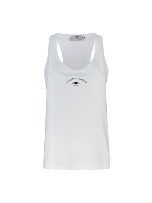 Canotta in jersey con stampa logo Elisabetta Franchi | CN00251E2270